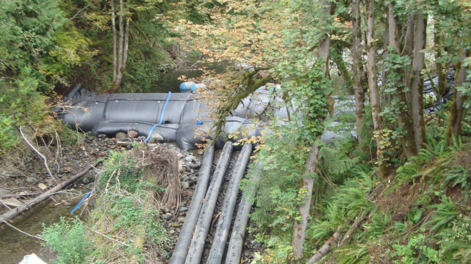 Bypass Pipes beneath AquaDams, Seattle WA 2010