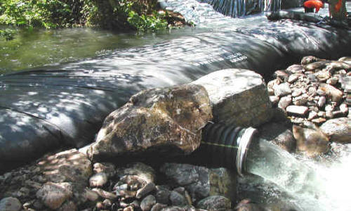 Stream Diversion for Concrete Check Dam Apple Creek, CA, 2001