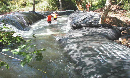 Stream Diversion for Concrete Check Dam Apple Creek, CA, 2001