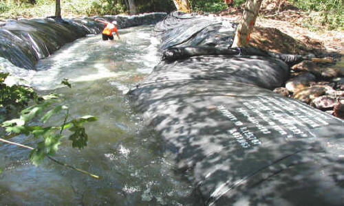 Stream Diversion for Concrete Check Dam Apple Creek, CA, 2001