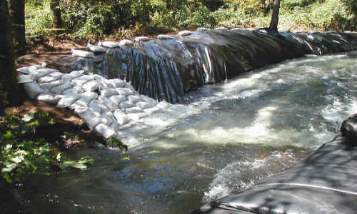 Stream Diversion for Concrete Check Dam Apple Creek, CA, 2001