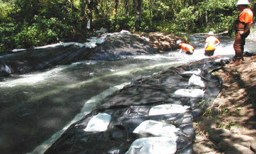 Stream Diversion for Concrete Check Dam Apple Creek, CA, 2001