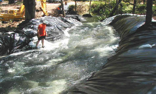 Stream Diversion for Concrete Check Dam Apple Creek, CA, 2001