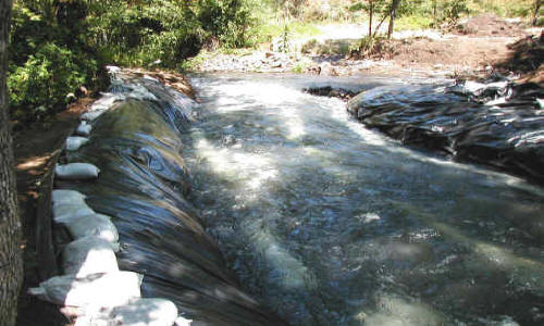 Stream Diversion for Concrete Check Dam Apple Creek, CA, 2001