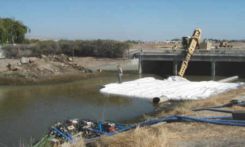 Dewatering Tidal Canal for Water Intake Repair Fremont, CA (2002)