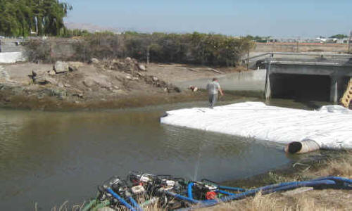 Dewatering Tidal Canal for Water Intake Repair Fremont, CA (2002)