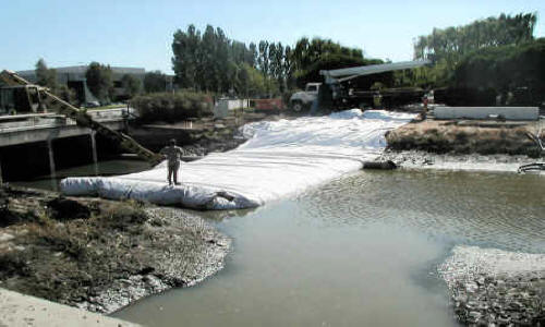 Dewatering Tidal Canal for Water Intake Repair Fremont, CA (2002)