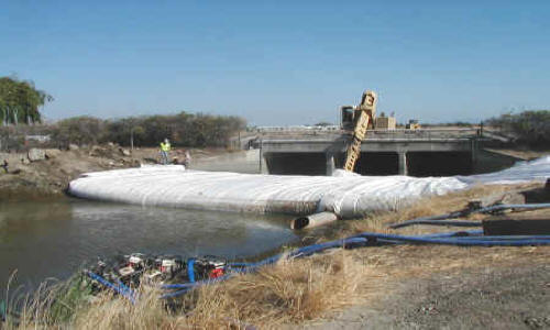 Dewatering Tidal Canal for Water Intake Repair Fremont, CA (2002)