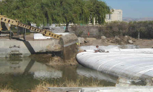 Dewatering Tidal Canal for Water Intake Repair Fremont, CA (2002)