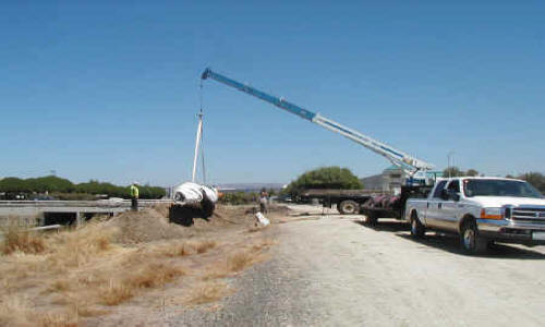 Dewatering Tidal Canal for Water Intake Repair Fremont, CA (2002)