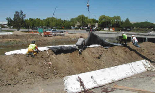 Dewatering Tidal Canal for Water Intake Repair Fremont, CA (2002)