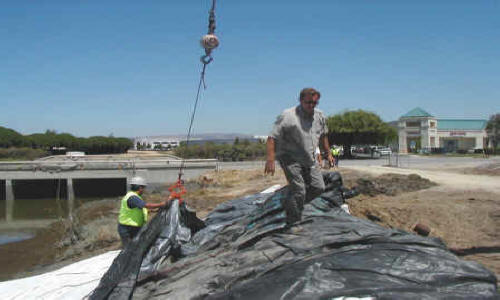 Dewatering Tidal Canal for Water Intake Repair Fremont, CA (2002)