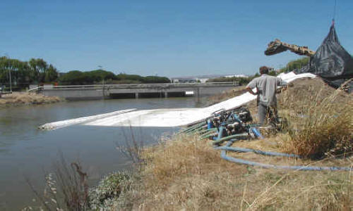 Dewatering Tidal Canal for Water Intake Repair Fremont, CA (2002)