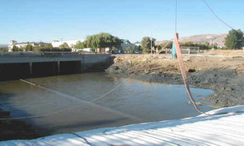 Dewatering Tidal Canal for Water Intake Repair Fremont, CA (2002)