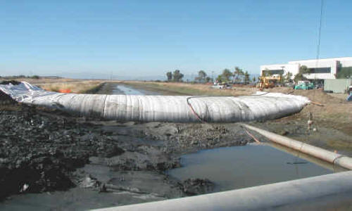 Dewatering Tidal Canal for Water Intake Repair Fremont, CA (2002)