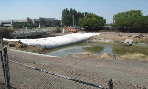 Dewatering Tidal Canal for Water Intake Repair Fremont, CA (2002)