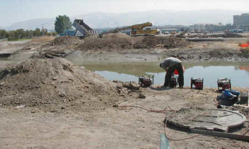 Dewatering Tidal Canal for Water Intake Repair Fremont, CA (2002)