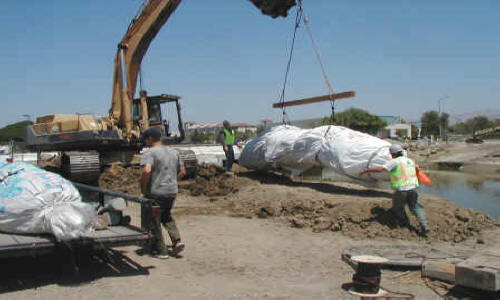 Dewatering Tidal Canal for Water Intake Repair Fremont, CA (2002)