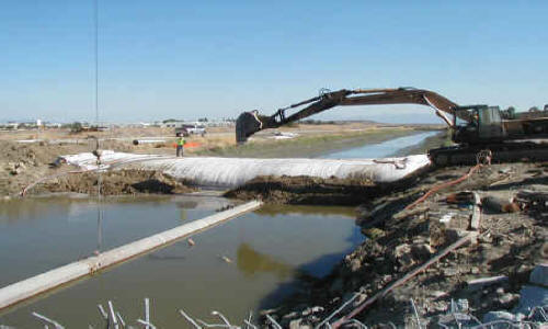 Dewatering Tidal Canal for Water Intake Repair Fremont, CA (2002)