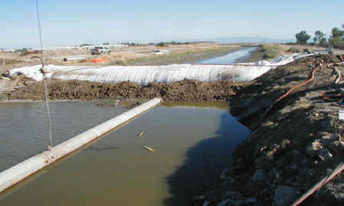 Dewatering Tidal Canal for Water Intake Repair Fremont, CA (2002)