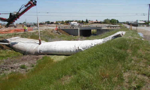 Canal Crossing for Bridge Repair Brentwood, CA 2002