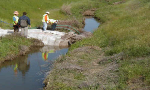 Canal Crossing for Bridge Repair Brentwood, CA 2002