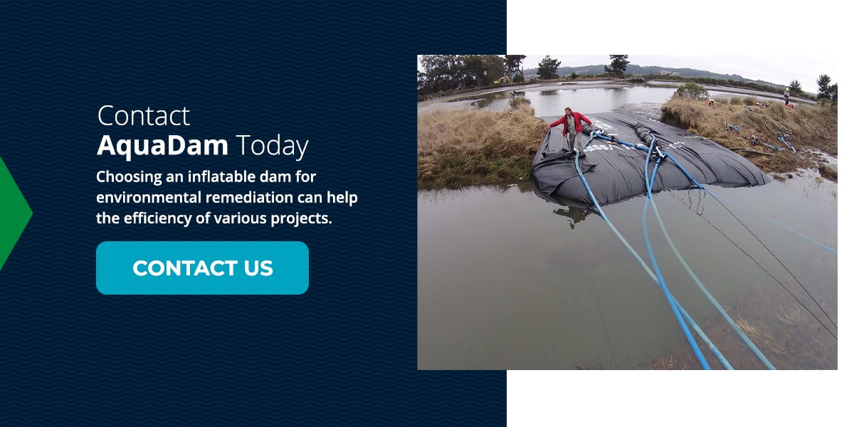 Contact AquaDam today by choosing an inflatable dam for environmental remediation.